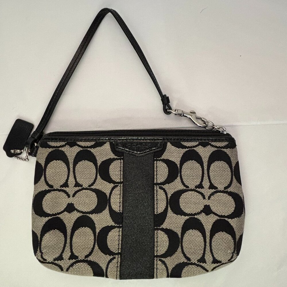 Coach Monogram Black Wristlet Bag